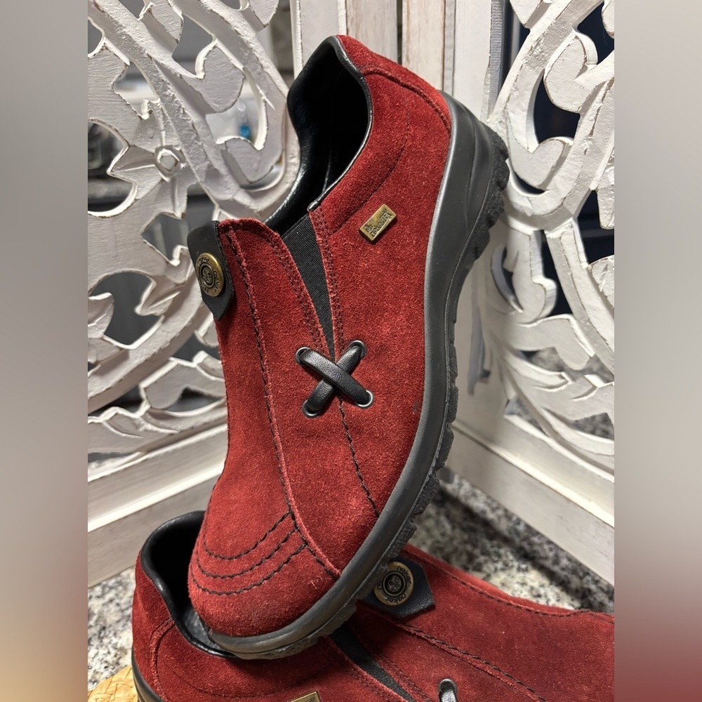 Rieker Men's Red Suede Loafers - Picture 3 of 14